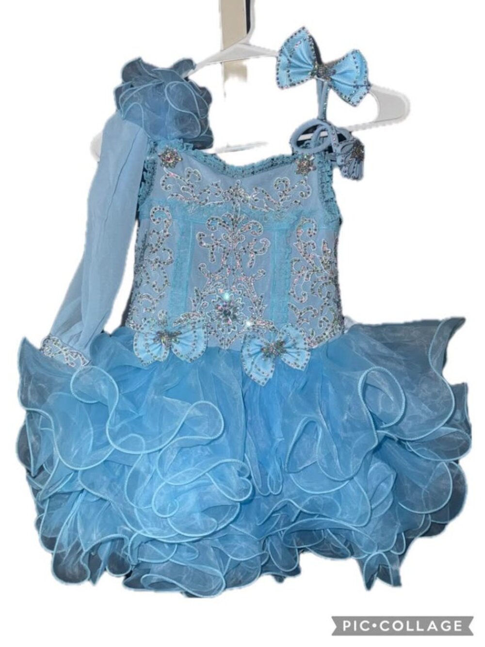 Blue girls pageant dress